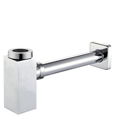 Alfi Brand Polished Chrome Solid Brass Square Modern Decorative Bottle P-Trap AB9026-PC